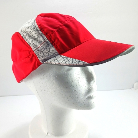 L.L. Bean Accessories - NWOT L.L.Bean Hat. Red & White Baseball-Style Cap with Topographic Map Design.